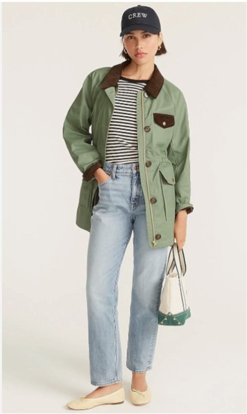 J. Crew Barn Jacket Chore Coat Classic Field Jacket Pale Cypress Green Large